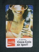 Kártyanaptár,Coca Cola üdítőital,Szabadegyházi szeszipari vállalat,női modell, 1984   (licites)