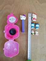 8 darab  Helló Kitty  PEZ  adagoló PICI MŰANYAG CICA figura gyűrű meg tároló tükrös