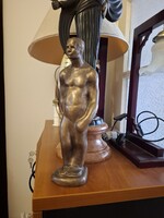 Mészáros Dezső (1923-2003) bronz szobor, férfiakt, 32 cm, 3117 gr