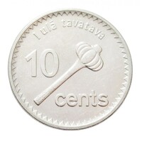 Fiji,10 cents 2013 - Fidzsi-szigeteki majomarcú repülőkutya aUNC+ vas