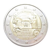 Szlovákia,2 euro 2023 - Lóvontatású expressz posta Bécs és Pozsony között aUNC+ ötvözet