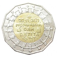 Horvátország,25 kuna 2021 - Nemzetközi Gyermek Nap aUNC+ ötvözet