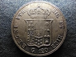 Két Szicília Királysága II. Ferdinánd (1830-1859) .833 ezüst 120 grana 1856