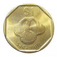 Fiji,1 dollar 2017 - Szalagos leguán aUNC+ vas