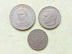 Lengyelország 3 db Különböző Érme 50 Groszy 10 20 Zlotyi Zloty 1923-1976