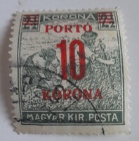 1921/1925 Kisegítő portó 10 K / 2 1/2 K pecsételt