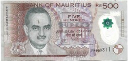500 rupia rupees 2017 Mauritius polymer