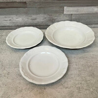 Zsolnay fehér porcelán tányér szett