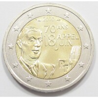 Franciaország,2 euro 2010 - DeGaulle rádió beszéde aUNC+ ötvözet