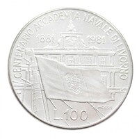 Olaszország,100 lire 1981 - Livorno Tengerészeti Akadémia aUNC+ vas