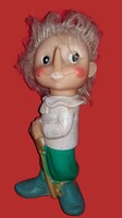 Régi CCCP orosz Pinokkió BURATTINO hajas gumi játék figura baba ARANY KULCSOCSKA 26cm képek szerint