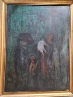 Holló László (1887-1976) : „Alakok” olajfestmény
