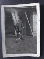 Régi fotó - Disznóölés emlékére Győr, 1935 Liszy Lajos hírlapíró Győr