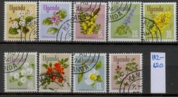 Uganda 1969 Virágok bélyegsorozat (9 klf. érték, pecsételt)