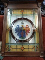 Painted Stained Glass with the Moricz Family Noble Coat of Arms