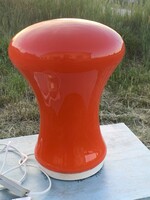 Gyönyörű hibátlan hangulatlámpa 1970 körüli Vintage Table Lamp in RED ORANGE Opaline Glass, 1970s