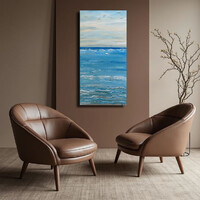 JMModernAbstract SEA SONG 50X100 cm-es kortárs vászon festmény
