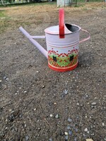 Egyedi, Dekopázs Technikával Díszített Vintage Locsolókanna pipacsos cicás