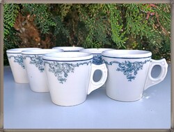 Antique Schlaggenwald 1896-1918 Art Nouveau Thick-Walled Porcelain Coffee Mug Cups
