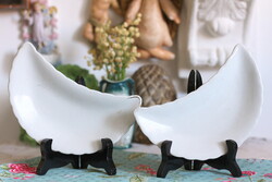 Antik Zsolnay porcelán csontos tányérok, 2 db együtt