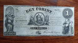 Kossuth emigrációs 1 forint 1852 "E" sorozat