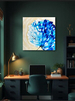JMModernAbstract FROZEN BLUE 70X70 cm-es kortárs vászon festmény