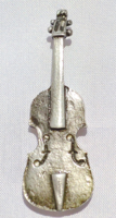 Hegedű miniatűr ezüstözött