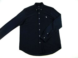 Original Ralph Lauren (L/XL) Elegant Long Sleeve Men's Navy Cotton Shirt