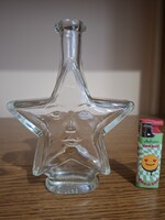 Csillag alakú formaüveg, díszüveg, palack. 18 cm. Hibátlan. Jelzett