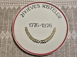 200 éves Kistelek hollóházi porcelán plakett