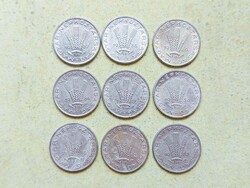 Magyarország 9 db Különböző Érme 20 Fillér 1980-1989