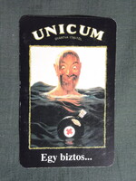 Kártyanaptár,Zwack Unicum,grafikai,reklám figura, 2003  (licites)