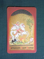 Kártyanaptár,Szent József gyógyszertár,patika,Pécs,grafikai,Sárkányölő Szent György,2005   (licites)