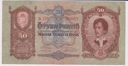 Magyarország 50 pengő 1932  XF  gyengén hajtott ropogós