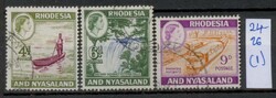 Rodézia és Nyasaland (1954-59) II. Erzsébet forgalmi bélyeg tétel – 3 db használt