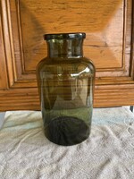 5 literes méregzöld színű huta befőtes üveg jelzés a fenekén 5 liter.
