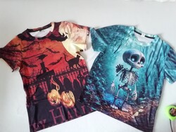 2 db Halloween rövidujjú műszálas póló EGYÜTT vagy külön gyerek 140 és 150  fiú