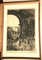 (K) Élesdy István (1912 – 1987) : Halászbástya részlete / nagy méret