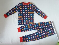 Hosszú ujjú türkiz pizsama szett vékony kisfiúnak Pac-Man 116   5-6 év újszerű