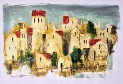 Győrfi András - 30 x 42 cm olaj, akril, papír