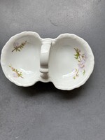 Zsolnay pink peach blossom porcelain table salt and pepper shaker, salt shaker, spice shaker