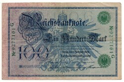 Németország 100 német birodalmi Márka, 1908, zöld pecsét