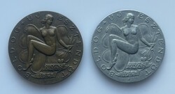 Magyar Állami Pénzverő - Boldog új évet 1948 - 2 db: Bronz és Alumínium - 42,5 mm-es