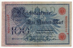 Németország 100 német birodalmi Márka, 1908, piros pecsét