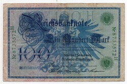 Németország 100 német birodalmi Márka, 1908, zöld pecsét