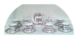 Kínai vintage porcelán teás,kávéskészlet.6 személyes.