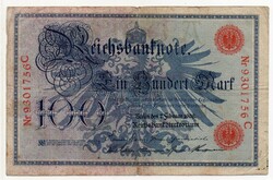 Németország 100 német birodalmi Márka, 1908, piros pecsét