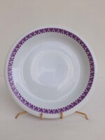 Alföldi saturnus formájú lila szivecskés porcelán lapos tányér
