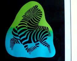 Victor Vasarely szitanyomat./zebrák/Limitált példány.