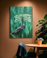 JMModernAbstract GREEN PEACE 60X90 cm-es kortárs vászon festmény